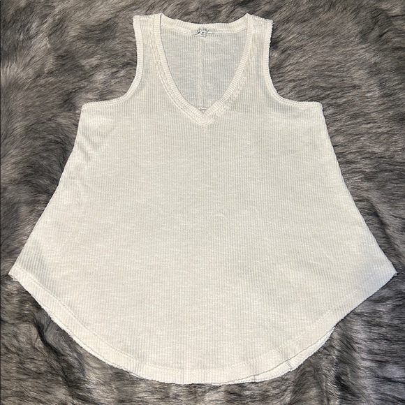 Z Supply Hacci Vagabond Ribbed Tank Size Medium Bone Cream - Picture 2 of 7